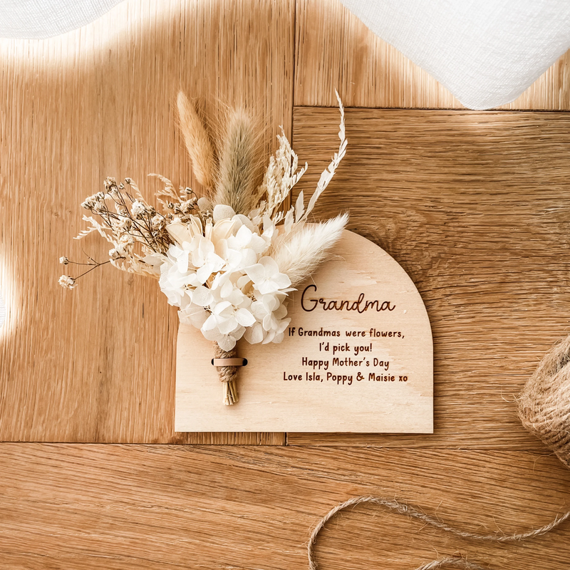 Personalised Etched Arch Fridge Magnet - Natural Bouquet