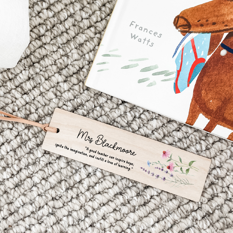 Personalised Timber Bookmarks - Wildflower