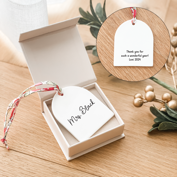 Luxe Christmas Ceramic Decoration + Gift Box - Liberty London - Arch - Double Sided