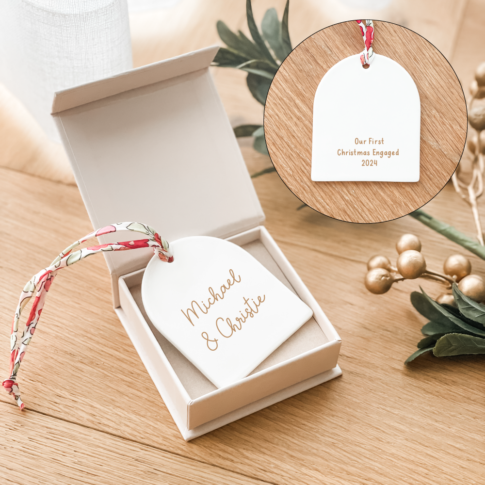 Luxe Christmas Ceramic Decoration + Gift Box - Liberty London - Arch - Double Sided