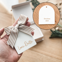 Luxe Christmas Ceramic Decoration + Gift Box - Arch - Double Sided