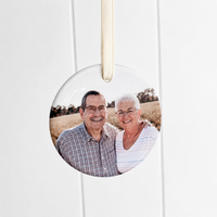 Classic Christmas Ceramic Decoration - Circle - Photo - In Memory