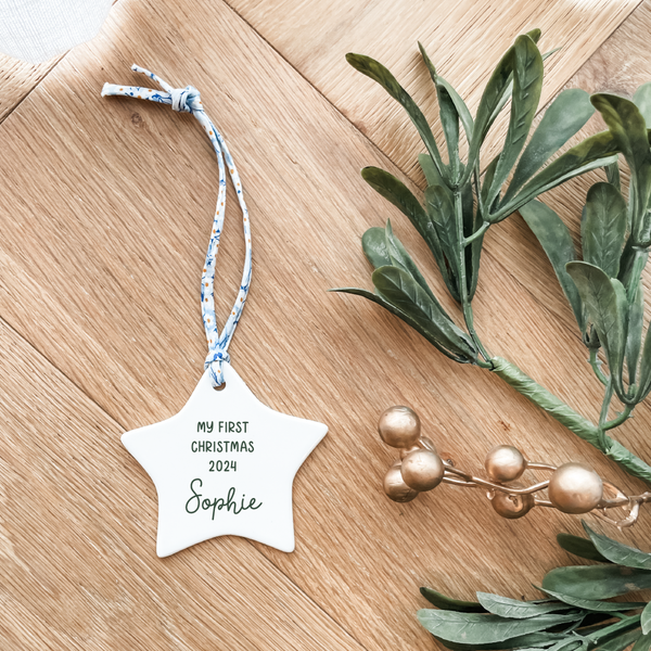 Luxe Christmas Ceramic Decoration + Gift Box - Liberty London - Star
