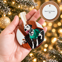 Personalised double-sided ceramic Christmas circle pet photo decoration