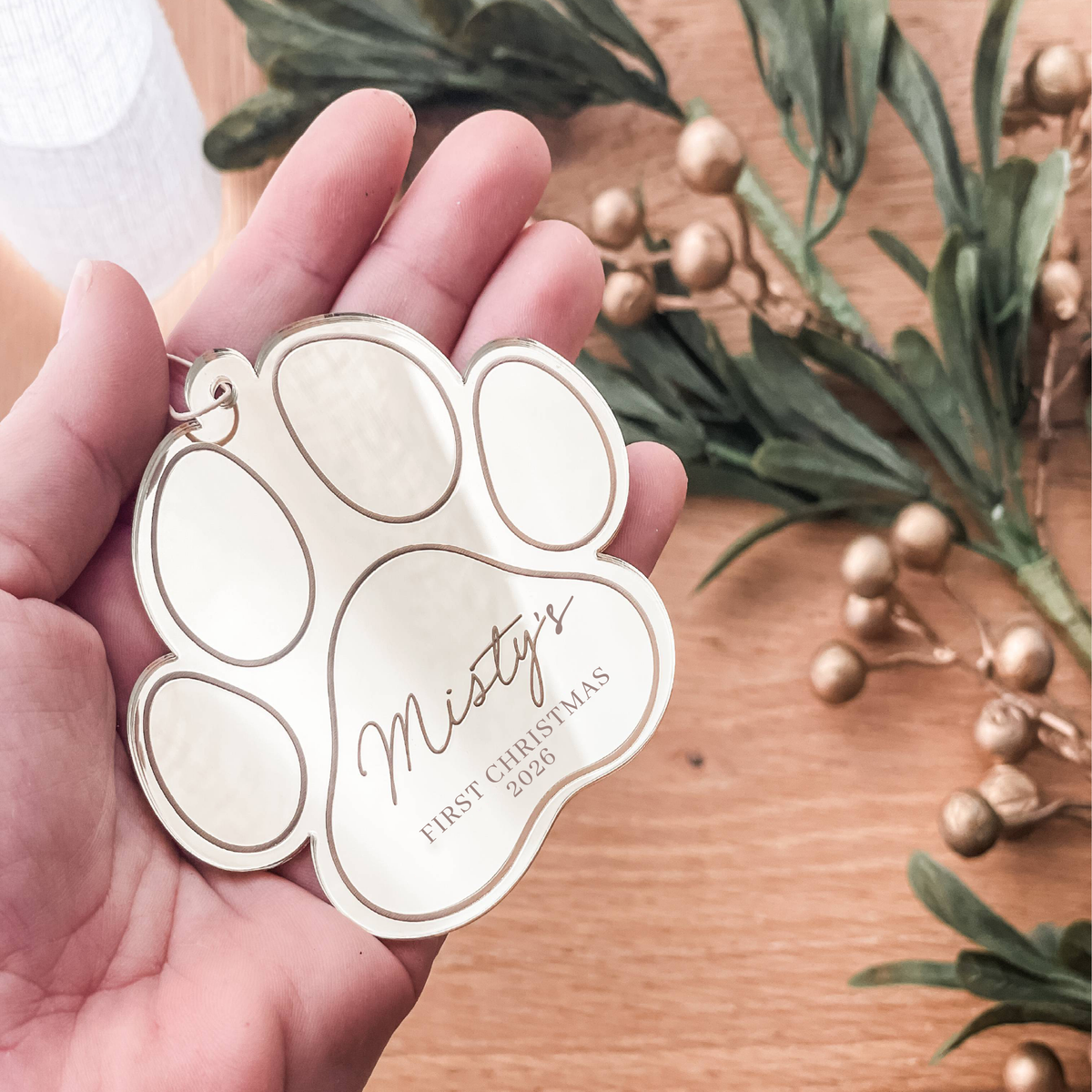 Christmas Paw Print Decorations