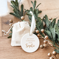 Classic Christmas Ceramic Decoration - Circle