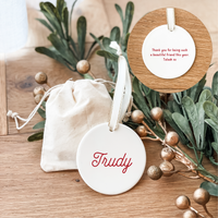 Classic Christmas Ceramic Decoration - Circle - Double Sided