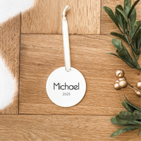 Classic Christmas Ceramic Decoration - Circle