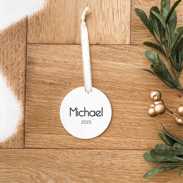 Classic Christmas Ceramic Decoration - Circle