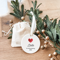 Classic Christmas Ceramic Decoration - Circle - Heart