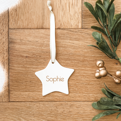 Classic Christmas Ceramic Decoration - Star