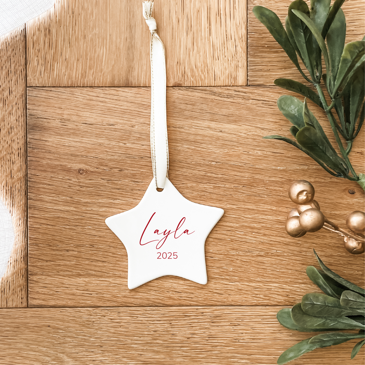 Classic Christmas Ceramic Decoration - Star