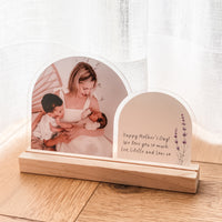 Unique gift idea for new mum - Clear Double Arch Photo Plaque - Mother's Day