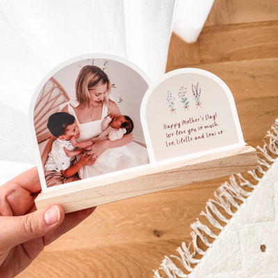 Mother's Day Double Arch Plaque - Wildflower design - Best present idea for a new mum