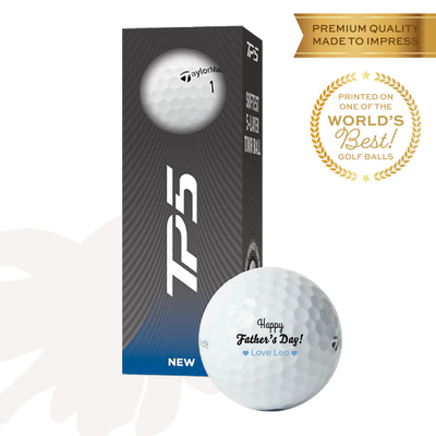 Personalised Happy Father's Day golf balls, set of 3 premium TaylorMade