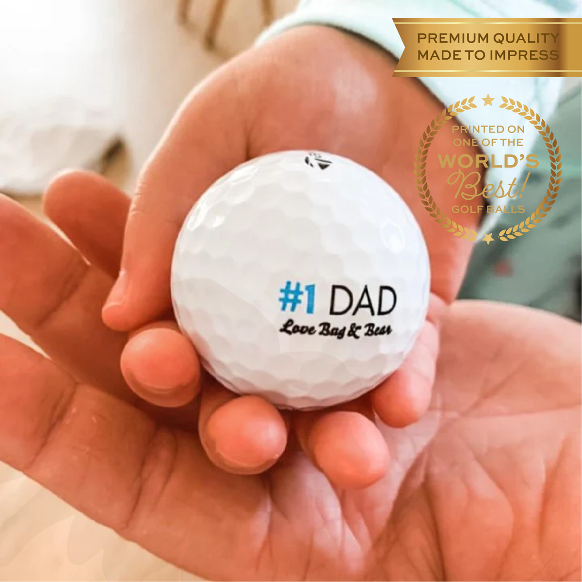 Premium Personalised Golf Balls - Set of 3 - #1 Dad