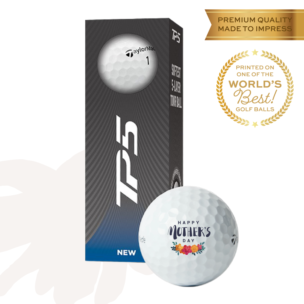Premium Personalised Golf Balls - Set of 3 - Happy Mother's Day