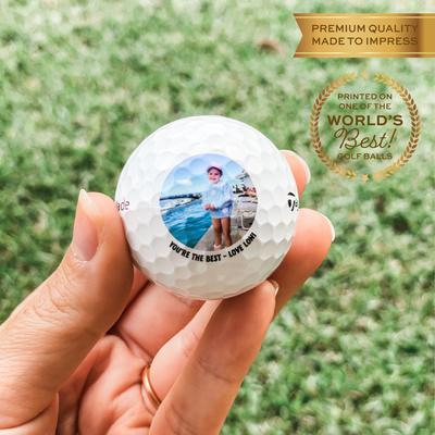 Personalised photo and message golf balls, set of 3 premium TaylorMade – Father's Day gift