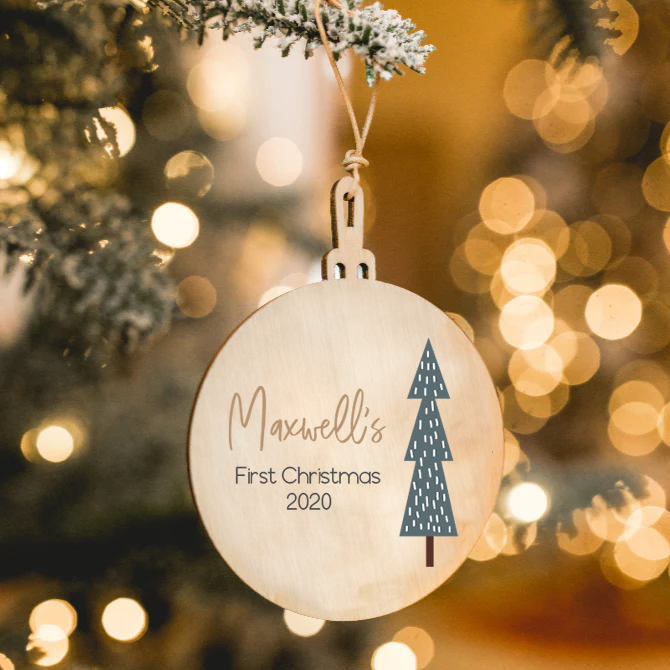 Wooden Christmas Baubles - Tree