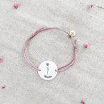 Personalised Bracelet - Birth Blossoms + Name - White Acrylic