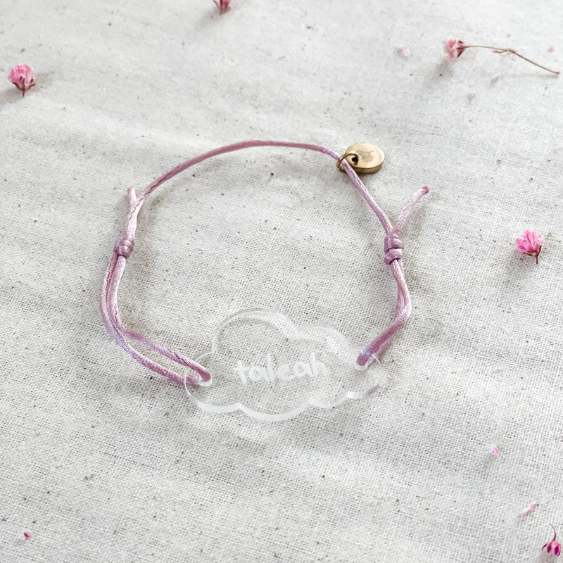 Personalised Bracelet - Cloud - Clear Acrylic