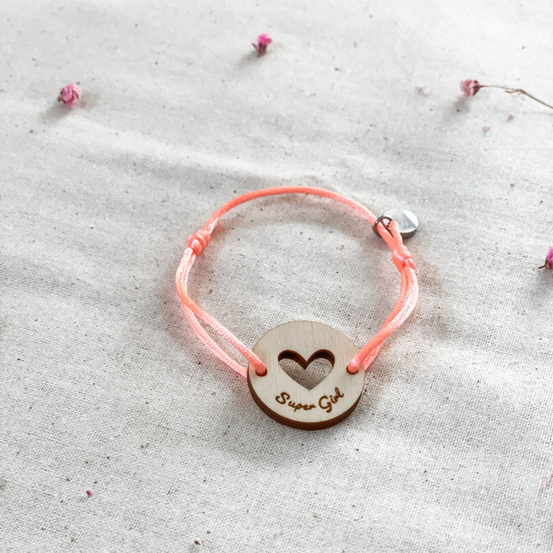 Personalised Bracelet - Heart - Timber