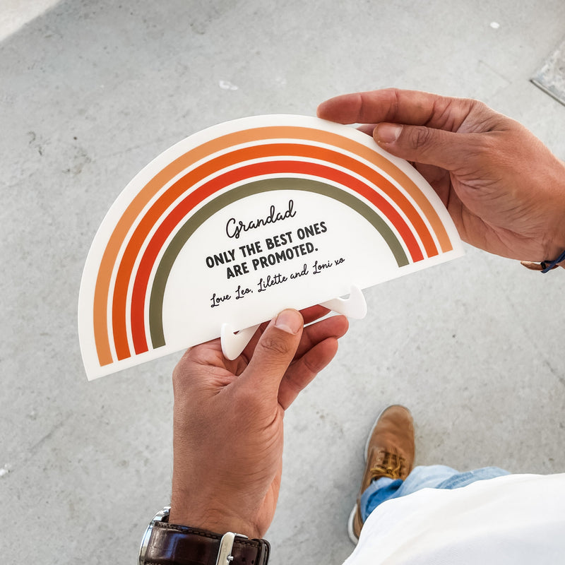 Printed Semi-Circle Acrylic Plaque - Retro