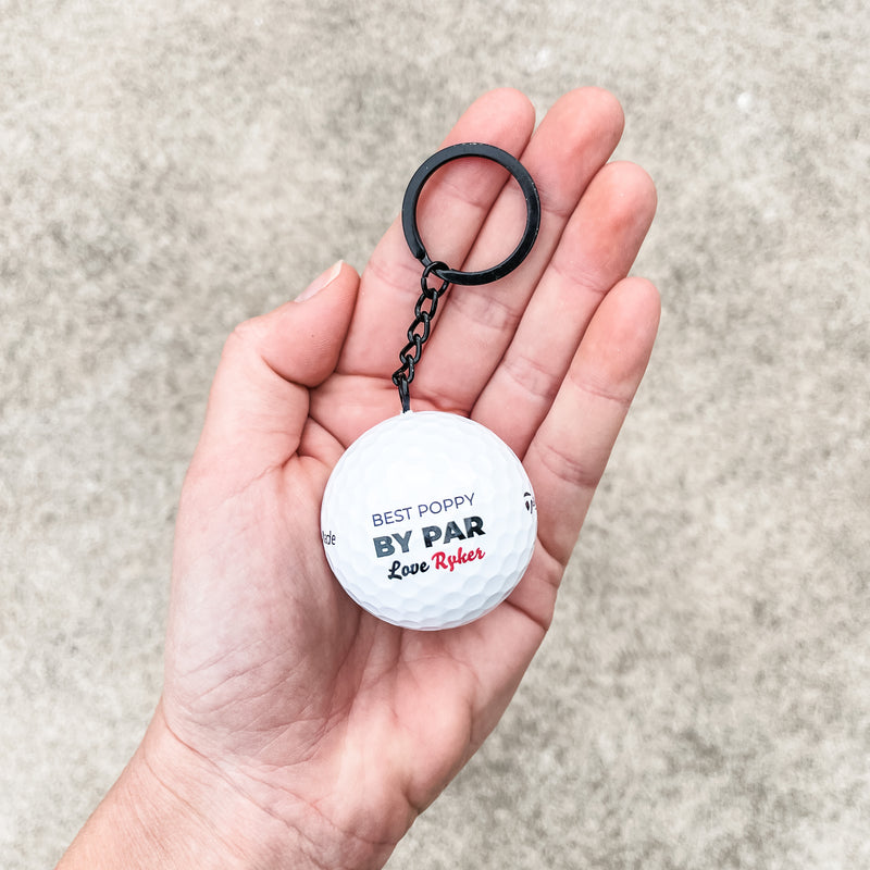 Personalised Golf Ball Keyring - Retro