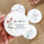 Personalised Fridge Magnets - Set of 4 - Wildflowers