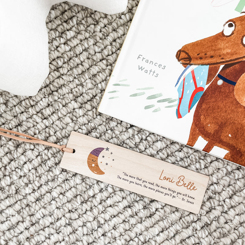 Personalised Timber Bookmarks - Moon