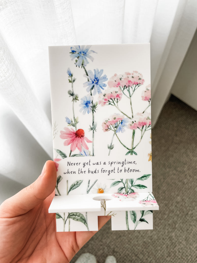 Personalised Phone Charging Stand - Wildflowers