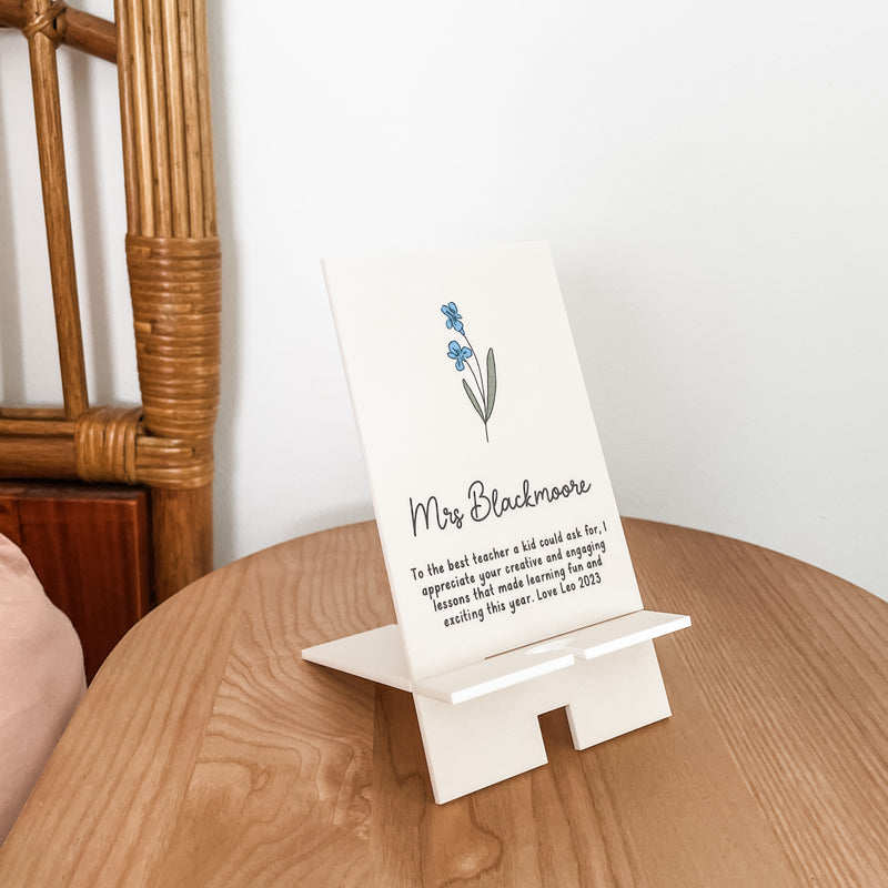 Personalised Phone Charging Stand - Birth Blossoms
