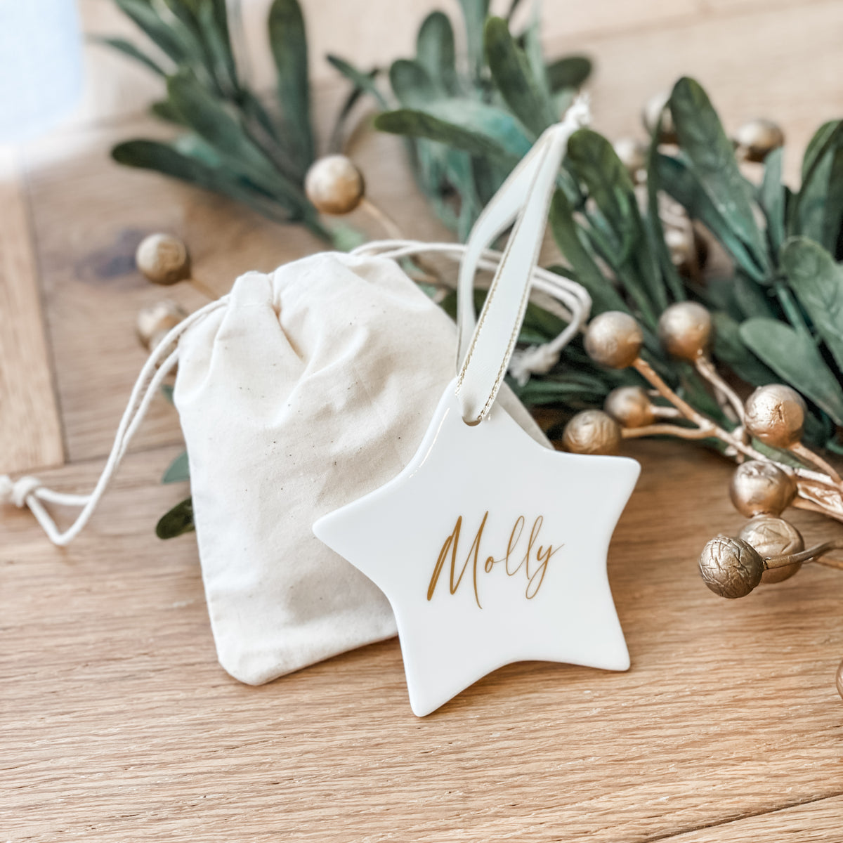 Classic Christmas Ceramic Decoration - Star