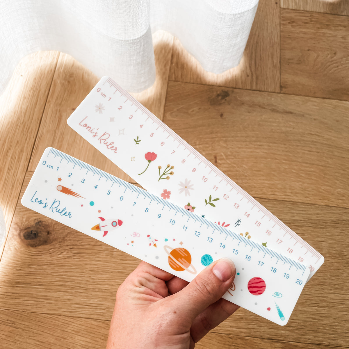 Beatiful Rulers Personalised Rulers - Pattern - White Acrylic – T-Leaf Collections
