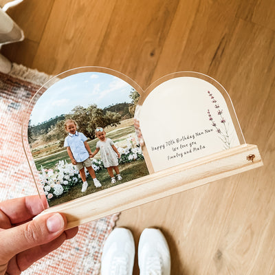 Double Arch Plaques - Wildflower Bunches - Clear Acrylic