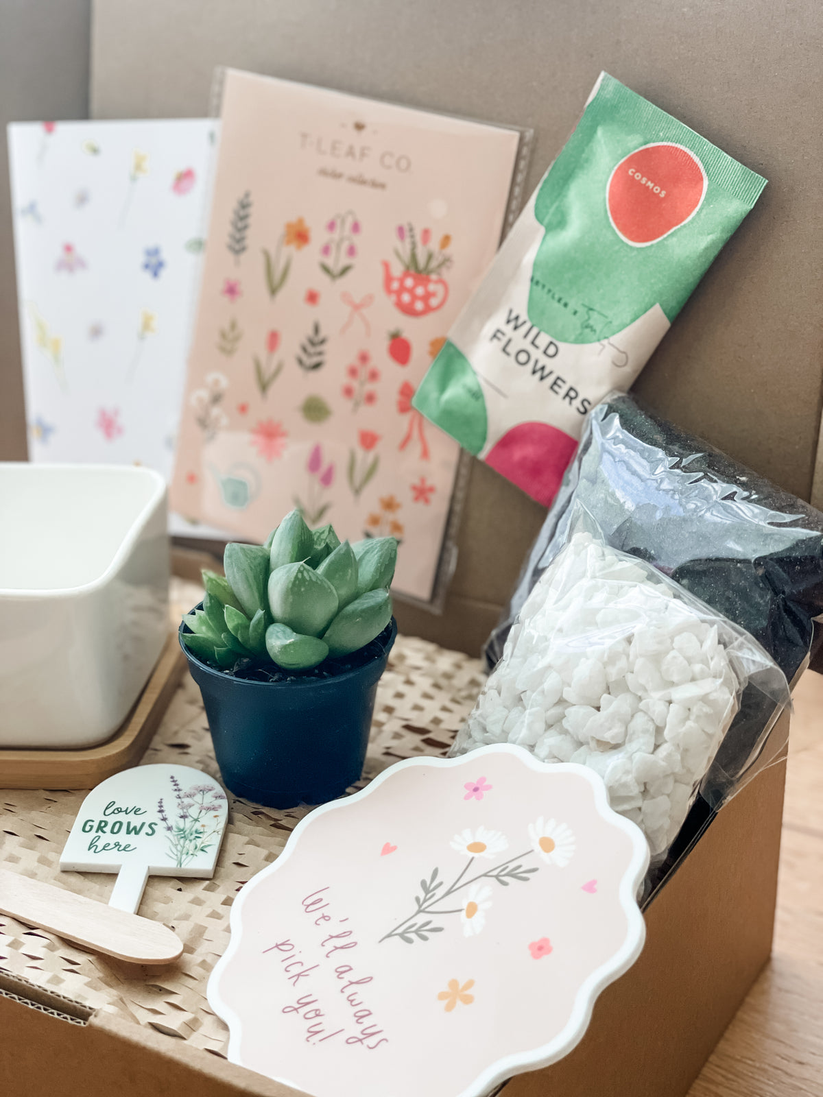 Mother’s Day ‘Love Grows Here’ DIY Gift Bundle - Square Planter (unable to ship to WA, NT and TAS)