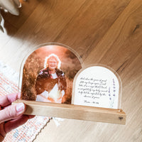 Double Arch Plaques - Wildflower Bunches - Clear Acrylic - In Memory