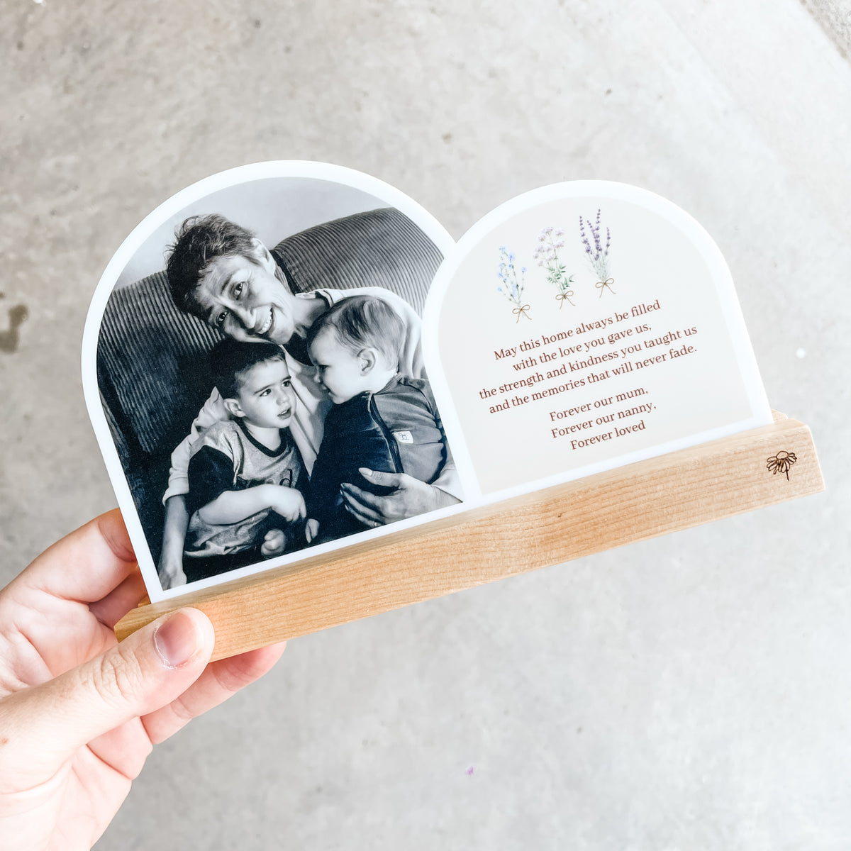 Double Arch Plaques - Wildflower Bunches - In Memory