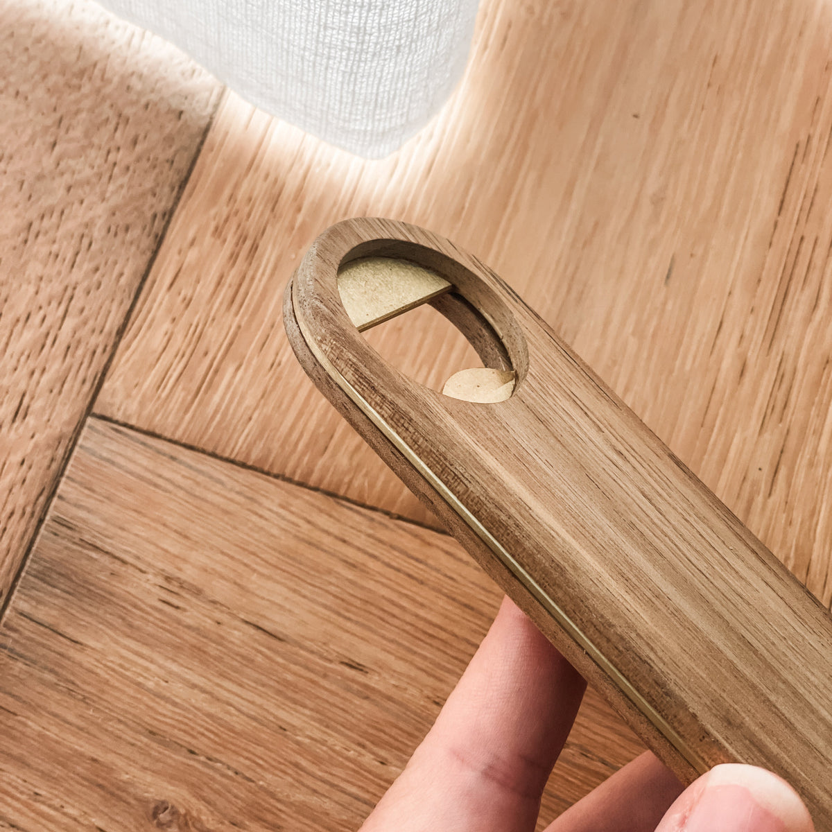 Premium Personalised Bottle Opener - Solid Brass + Acacia Wood - Magnetic - Multiple Designs