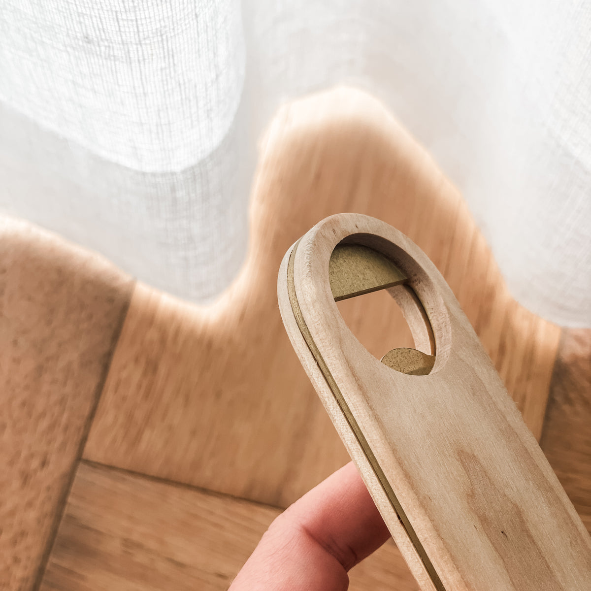 Premium Personalised Bottle Opener - Solid Brass + Maple Wood - Magnetic