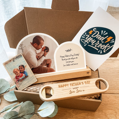 Personalised photo keepsake gift bundle for Dad – Father's Day gift set