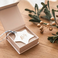 Luxe Christmas Ceramic Decoration + Gift Box - Liberty London - Star - Double Sided
