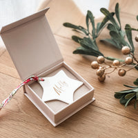 Luxe Christmas Ceramic Decoration + Gift Box - Liberty London - Star - Double Sided