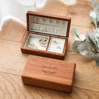 Personalised Wooden Jewellery Box - Heart Garland - Etched