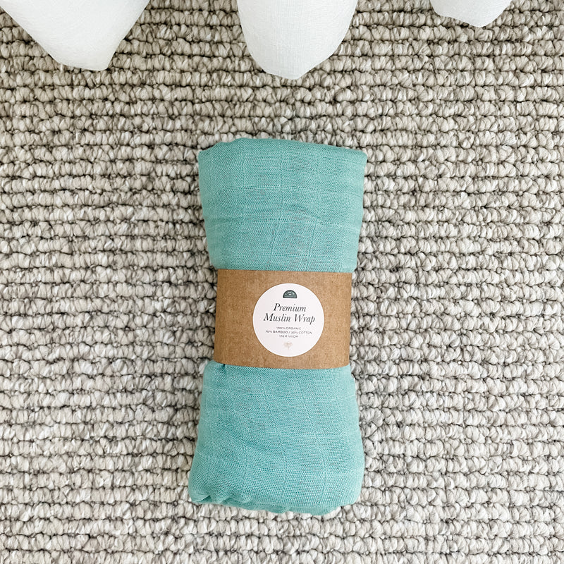 Organic Muslin Wrap Swaddle - Sage Green