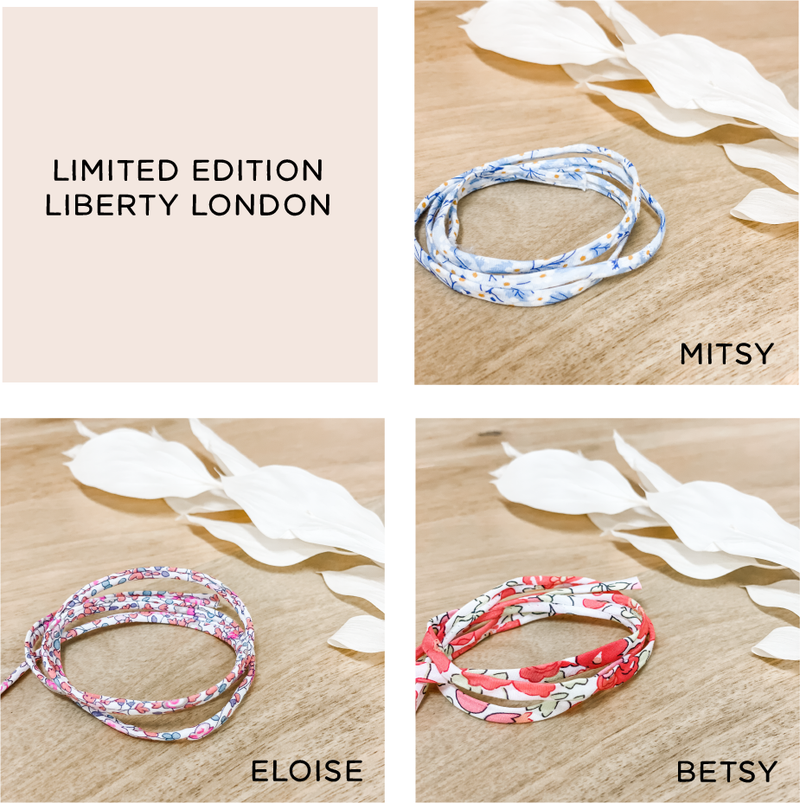 Personalised Bracelet - Liberty London - Birth Blossom + Name - White Acrylic