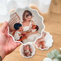 A set of 3 acrylic fridge magnets - close-up