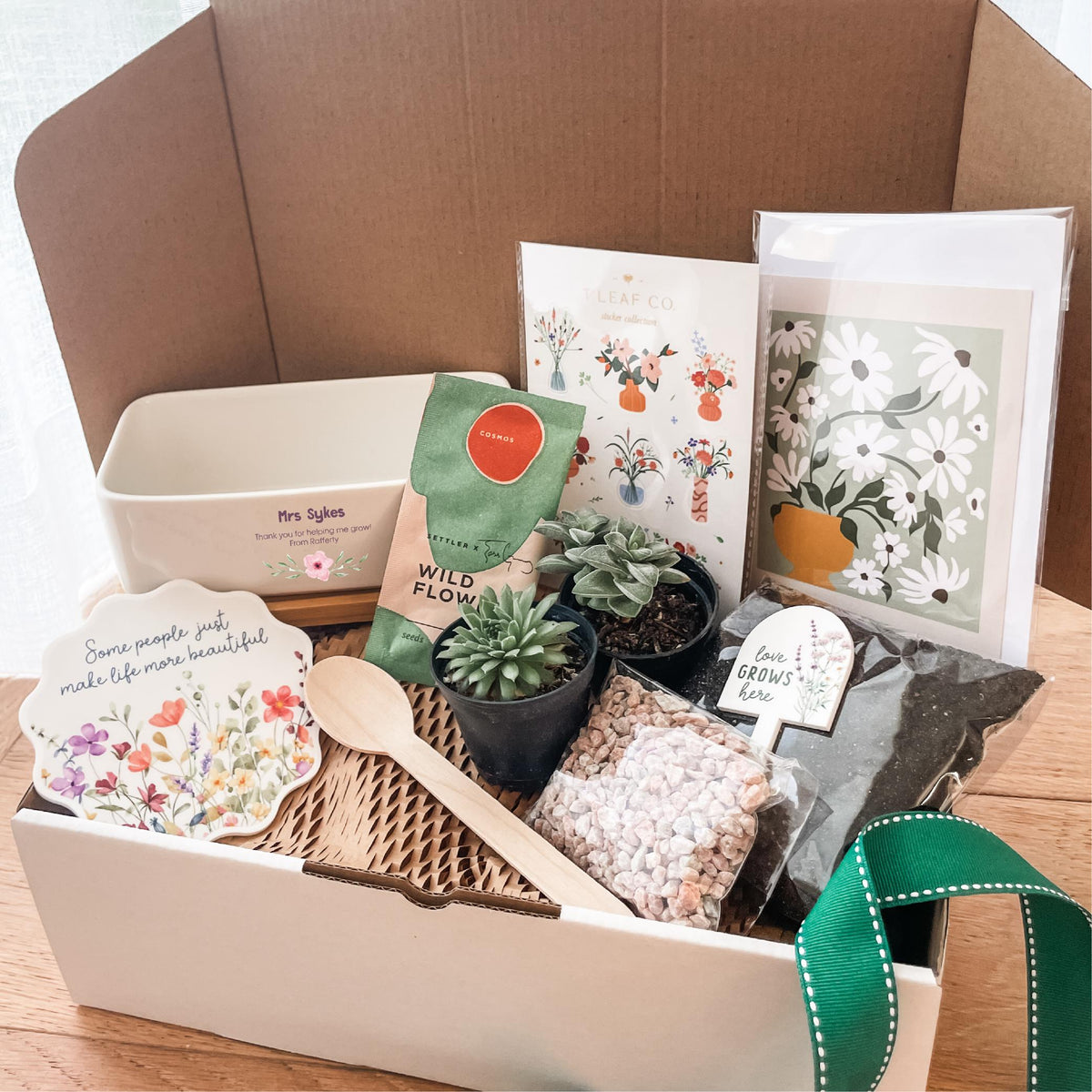 DIY Garden Appreciation Gift Bundle - Rectangle Planter - Teacher Gift (unable to ship to WA, NT and TAS)