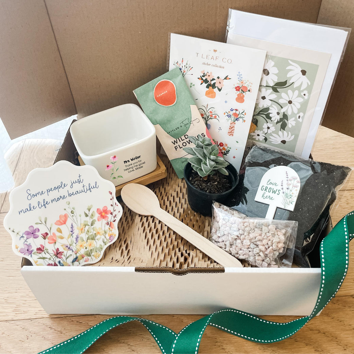 DIY Garden Appreciation Gift Bundle - Square Planter  - Teacher Gift (unable to ship to WA, NT and TAS)