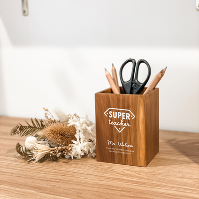 Square Pencil Holder for teachers - Perfect Gift - Styled with pencils